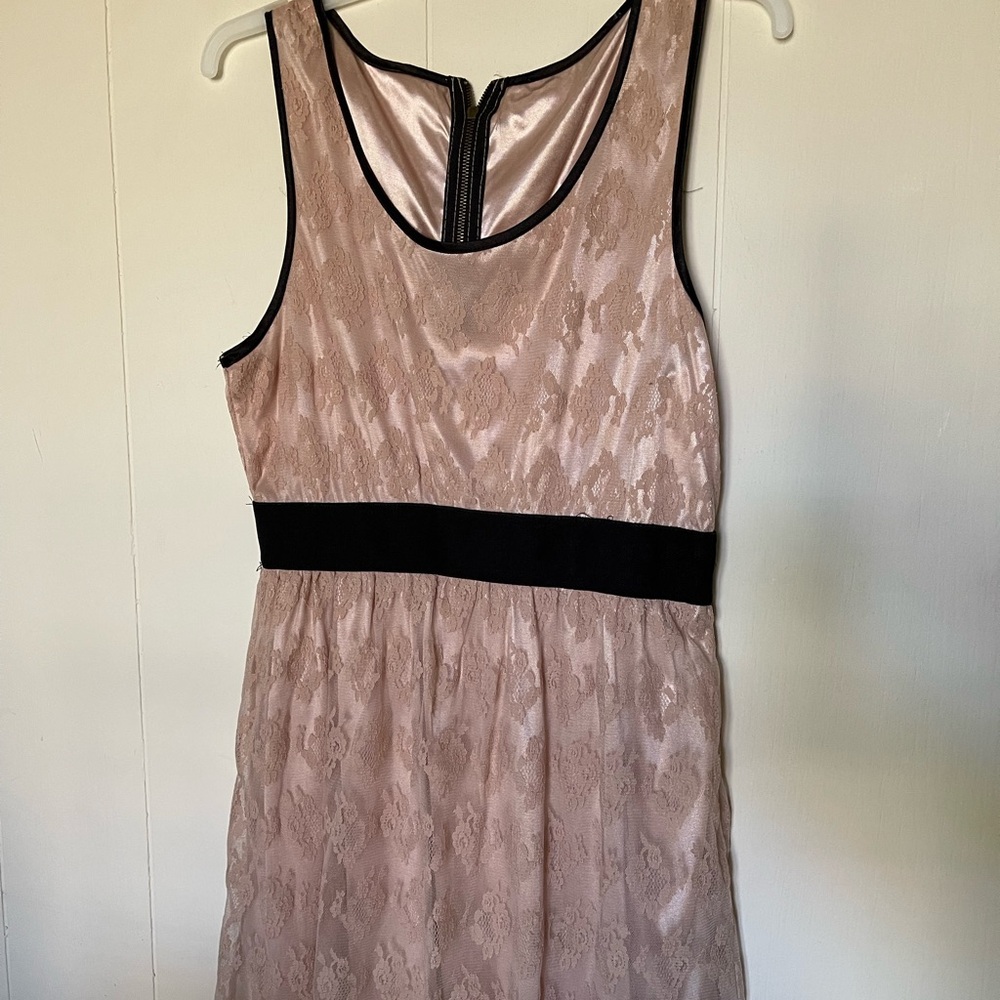 Soft Pink floral design mid thigh dress.